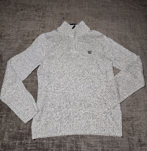 CHAPS 106 Ivory Gray & White Knit Pullover Kids Sweater